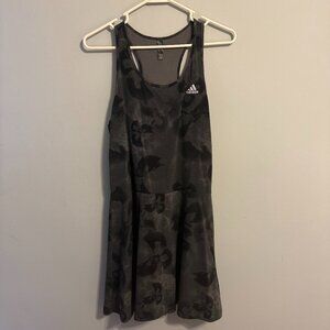 Adidas Black Floral A-Line Athletic Tank Dress Dress Size M